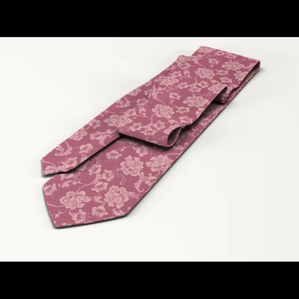 8 Chianti Necktie, Floral Dusty Rose, Groomsmen